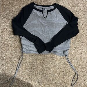 SHEIN Black and Gray Long Sleeve Top